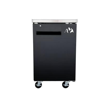 Chef AAA Commercial 23" Solid Door Back Bar Refrigerator Black 6.5 Cu.ft. - UBB-1F-HC