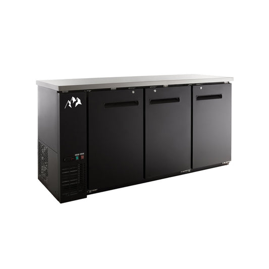 Chef AAA - UBB-72-HC, Commercial 72" Solid Door Back Bar Refrigerator 19.6 cu.ft. - UBB-72-HC