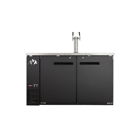 Chef AAA - UDD-2-HC, Commercial 59" Single Tap Kegerator Beer Dispenser (2) 1/2 Keg Capacity 19 cu.ft. - UDD-2-HC