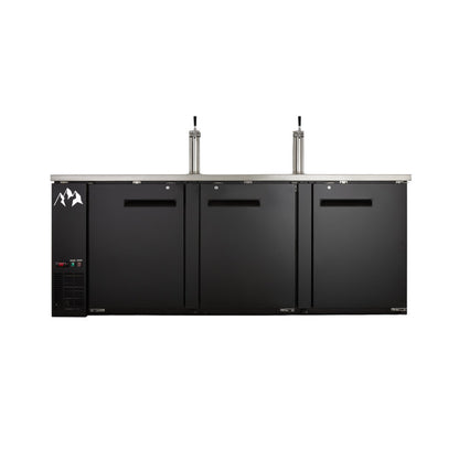 Chef AAA - UDD-4-HC, Commercial 91" Kegerator / Beer Dispenser with (2) 1 Tap Towers - (4) 1/2 Keg Capacity 32 cu.ft. - UDD-4-HC