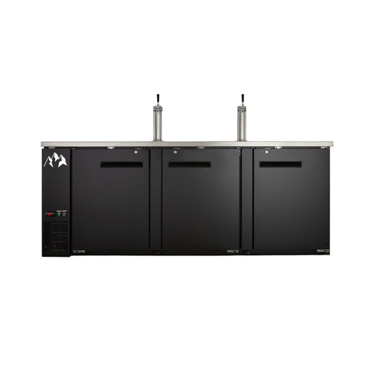 Chef AAA - UDD-4-HC, Commercial 91" Kegerator / Beer Dispenser with (2) 1 Tap Towers - (4) 1/2 Keg Capacity 32 cu.ft. - UDD-4-HC