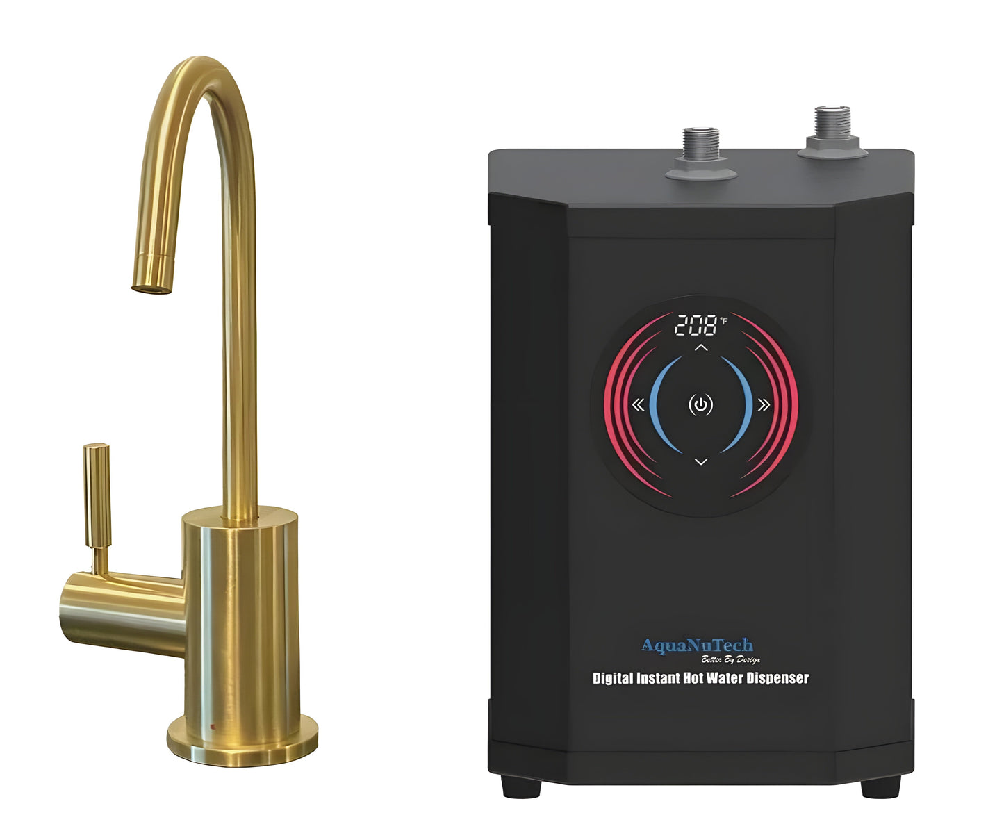 AquaNuTech Digital Instant Hot Water Dispenser with Hot Only Contemporary C-Spout Faucet New - HT-H2400-CH