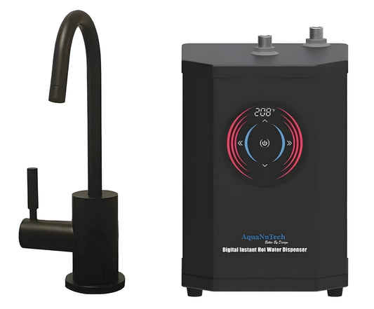 AquaNuTech Digital Instant Hot Water Dispenser with Hot Only Contemporary C-Spout Faucet New - HT-H2400-CH