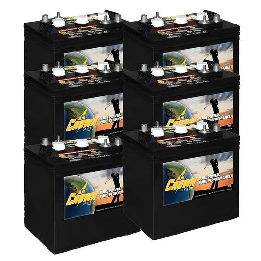 Crown 6V Golf Cart Battery CR-205 6V/205Ah (6 Pack, 36V) - CR-205 - x6