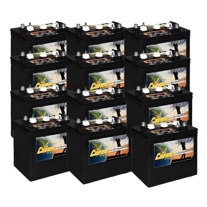 Crown Battery 6 Volt CR-205 for Golf Cart 6V/205Ah (12 Pack, 72V) - CR-205-12x