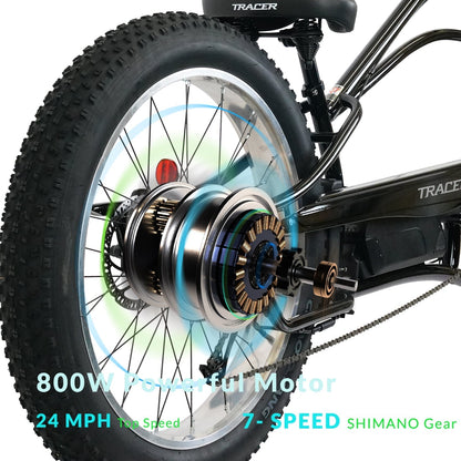 Tracer 800W Tracker DS7 Speed Stretch Electric Bike - MB-EB-TRACKER DS7-BK