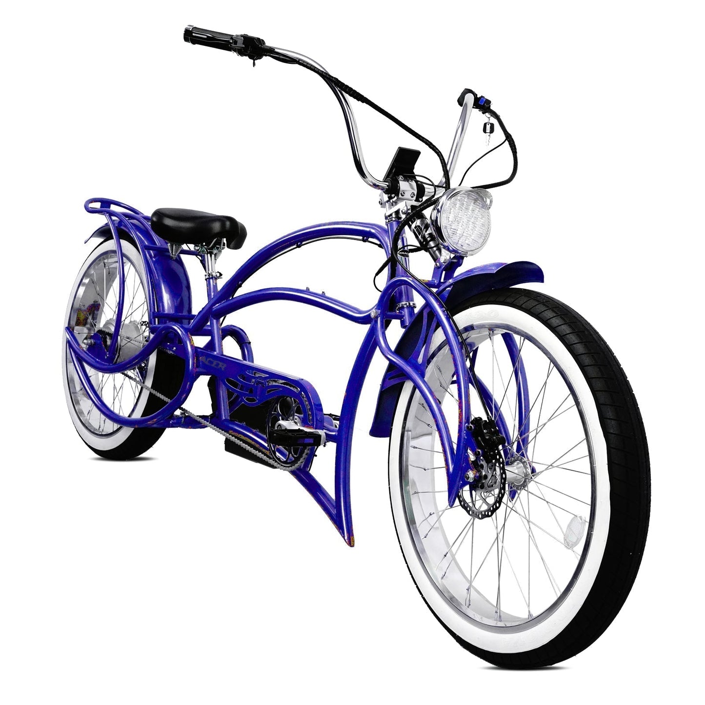 Tracer 800W Beyond Pro Stretch Classic Chopper Electric Bike - MB-EB-BEYOND Pro-BK - MB-EB-BEYOND Pro-BK