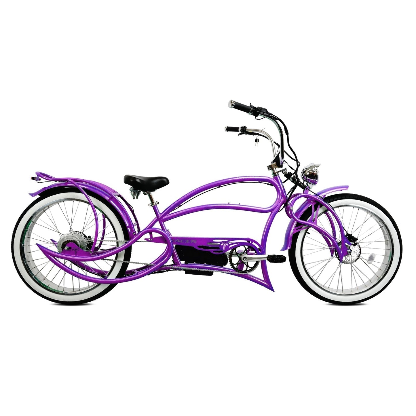 Tracer 800W Beyond Pro Stretch Classic Chopper Electric Bike - MB-EB-BEYOND Pro-BK - MB-EB-BEYOND Pro-BK