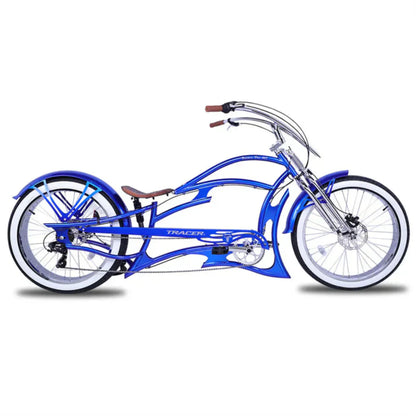 Tracer 26" Raider Pro DS7 Stretch Chopper Cruiser Bike - MB-RD-PDS7-BLU