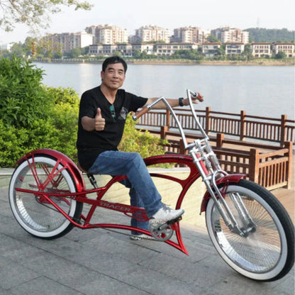 Tracer 26" Scorpion Pro DTS Stretch Chopper Cruiser Bike - MB-SP-PDTS-WHT