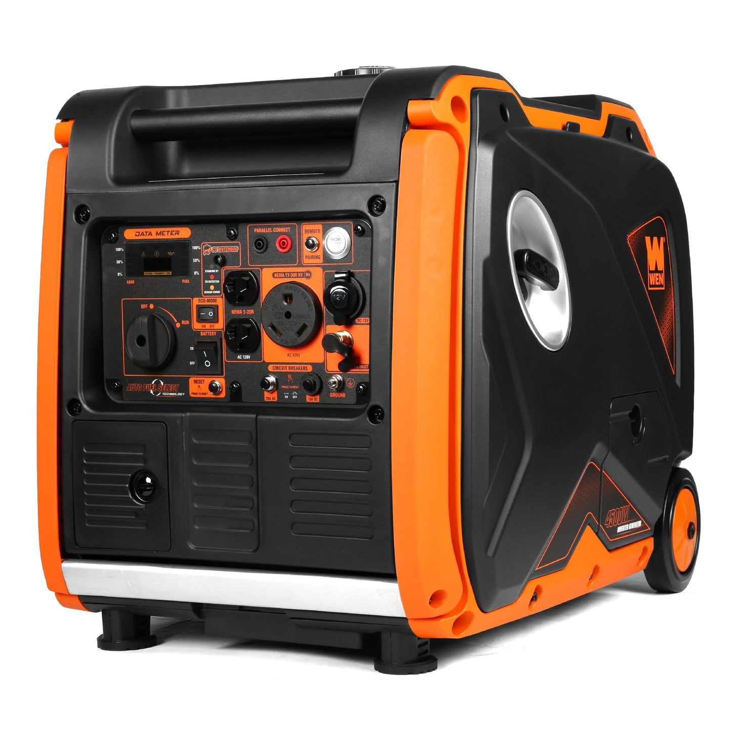 WEN DF452iX Super Quiet 4500-Watt Remote Electric Start Dual Fuel RV-Ready Portable Inverter Generator with Fuel Shut-Off and CO Watchdog - DF452iX