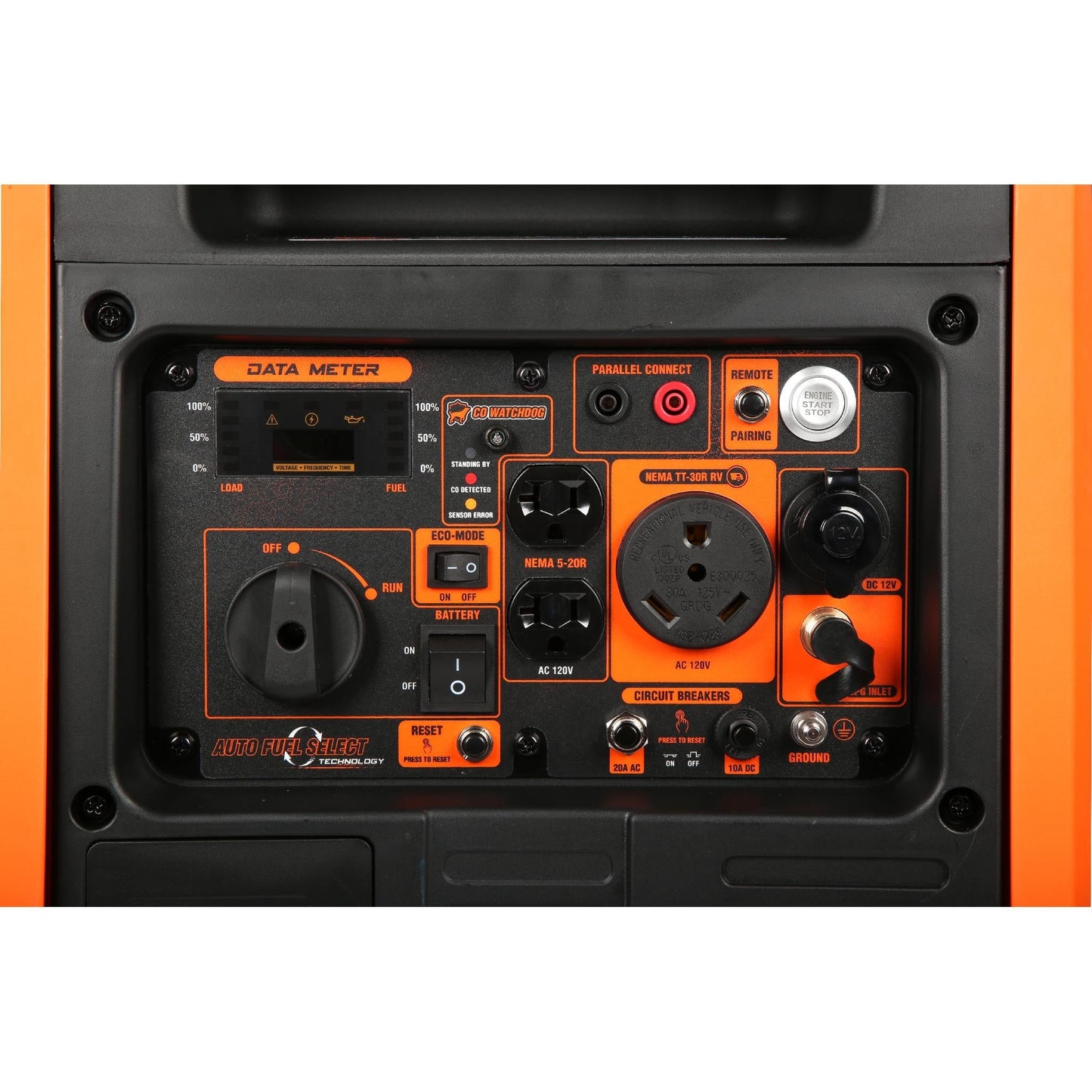 WEN DF452iX Super Quiet 4500-Watt Remote Electric Start Dual Fuel RV-Ready Portable Inverter Generator with Fuel Shut-Off and CO Watchdog - DF452iX