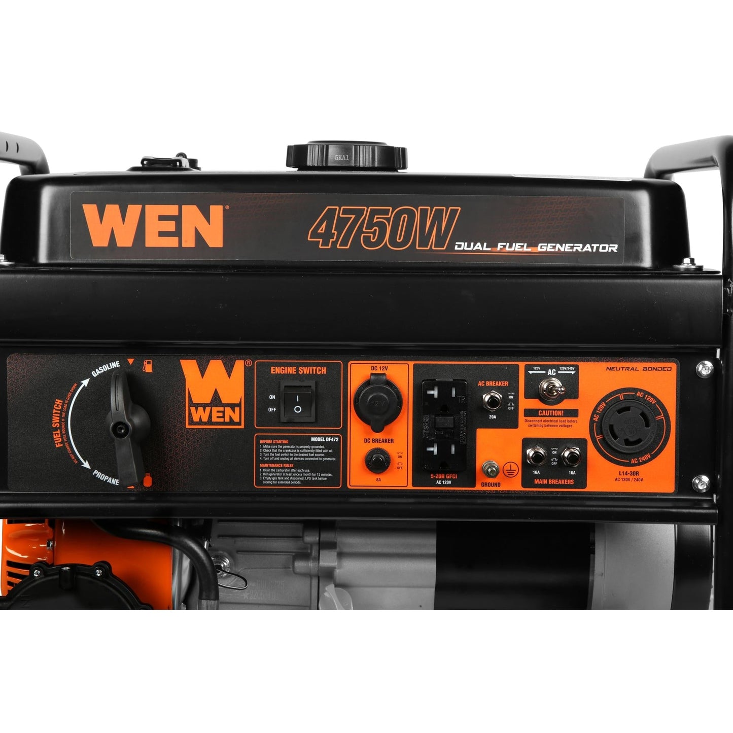 WEN DF472 4,750-Watt 120V/240V Dual Fuel Portable Generator - DF472