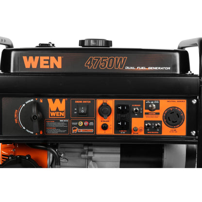 WEN DF472X 4,750-Watt 120V/240V Dual Fuel Portable Generator with CO Watchdog - DF472X