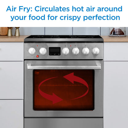 Danby - 24" Slide-In Smooth Top Range, ADA Compliant, Airfry, Manual Clean Ranges - DRCA240BSS