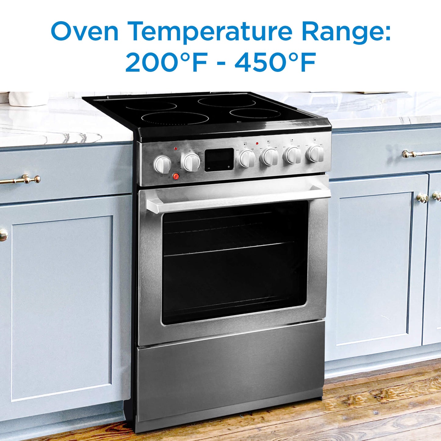 Danby - 24" Slide-In Smooth Top Range, ADA Compliant, Airfry, Manual Clean Ranges - DRCA240BSS