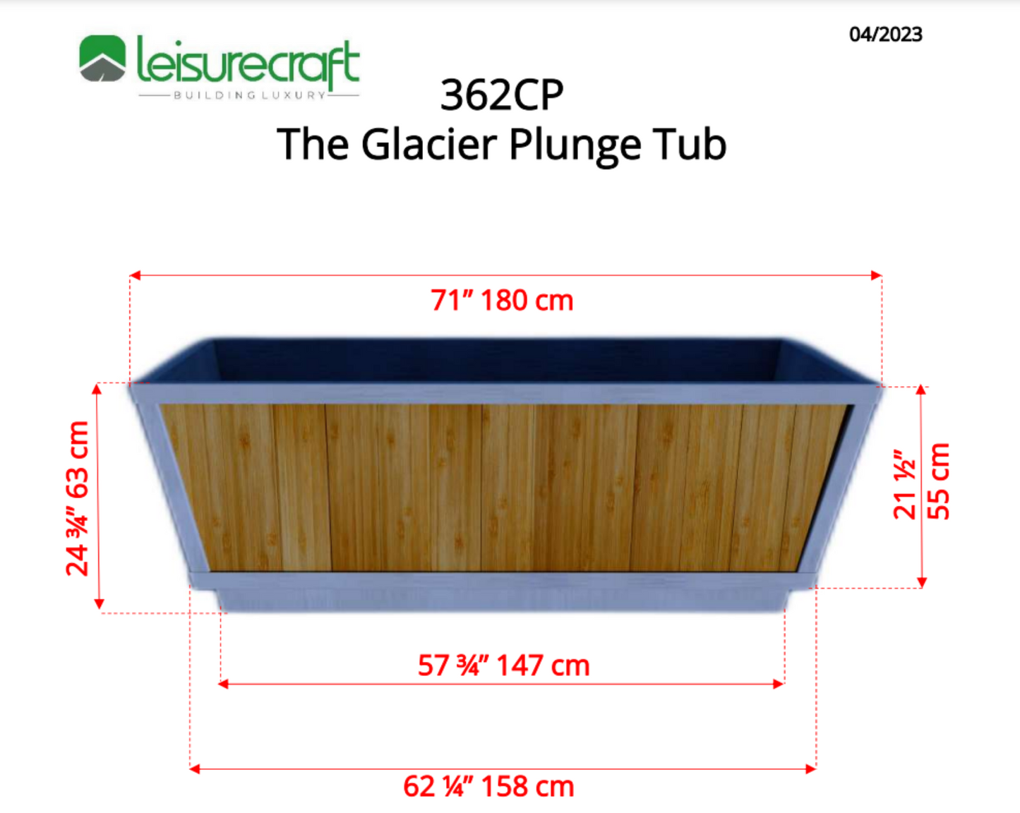 Dundalk LeisureCraft The Glacier Cold Plunge Tub - Knotty Red Cedar - DLKNOTTYGLACIER-NOTUB