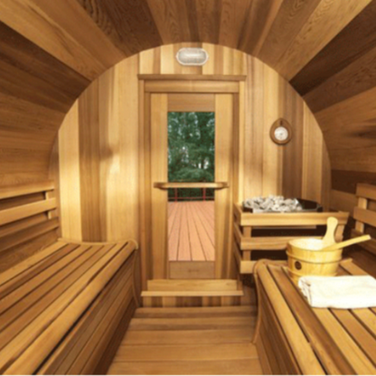 Dundalk LeisureCraft Knotty Cedar Barrel Sauna - DLCKNOTTYCBS6X4-6KW