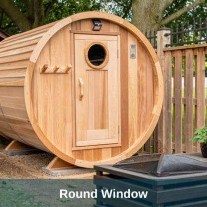 Dundalk LeisureCraft Knotty Cedar Barrel Sauna - DLCKNOTTYCBS6X4-6KW