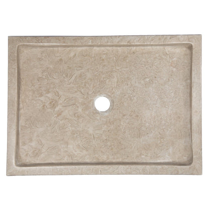Eden Bath Rectangular Infinity Pool Sink in Polished Penny Grey Marble - EB_S006PG-P