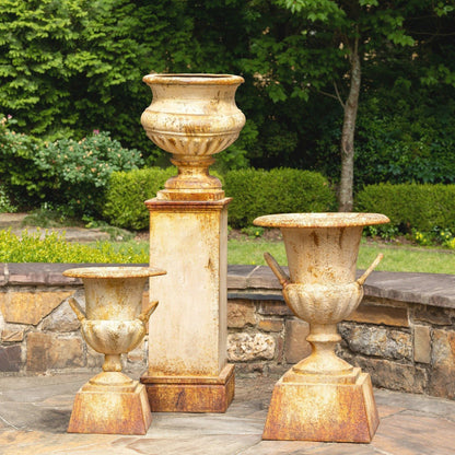 Park Hill Collection Country French Fluted Metal Urn with Pedestal, 33" -  ECM06204