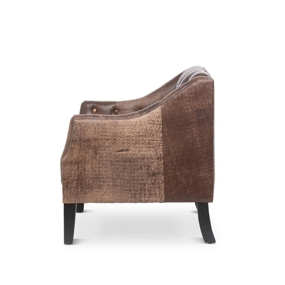 Park Hill Collection Brent Tufted Leather Club Chair in Vintage Umber -  EFS36166