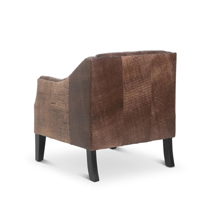 Park Hill Collection Brent Tufted Leather Club Chair in Vintage Umber -  EFS36166