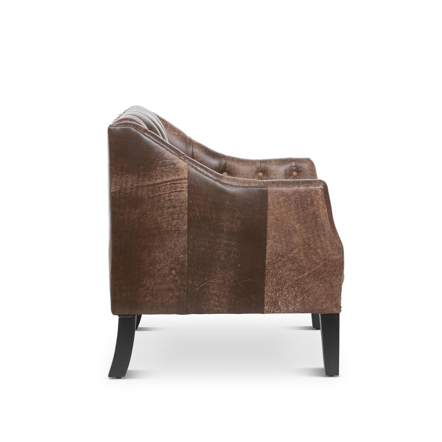 Park Hill Collection Brent Tufted Leather Club Chair in Vintage Umber -  EFS36166