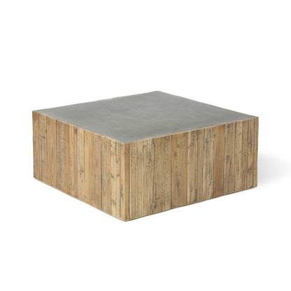 Park Hill Collection Coastal Cottage Aged Zinc Top Platform Coffee Table  - EFT06097
