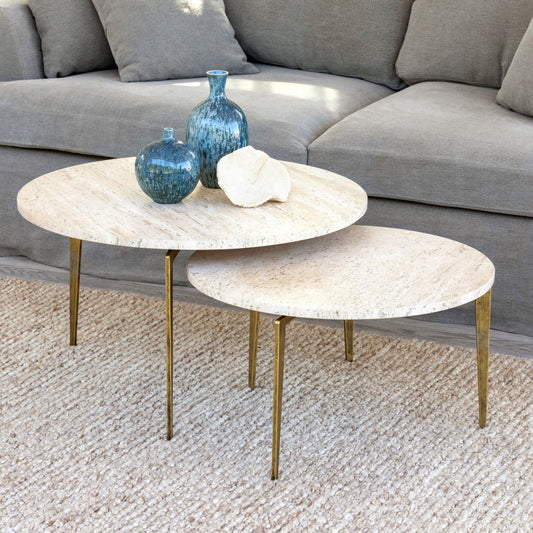 Park Hill Collection Coastal Cottage Nero Round Nesting Cocktail Tables  - EFT20113