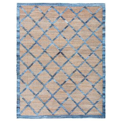 Park Hill Collection Coastal Cottage Hemp and Recycled Denim Windowpane Pattern Rug, 7'9" x 9'9" -  EHF06180