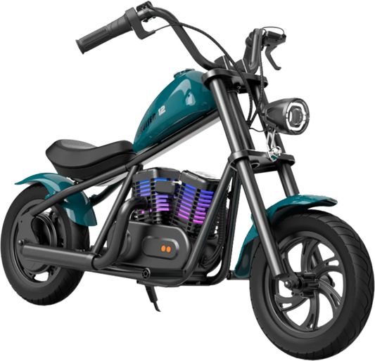 Hyper Gogo Cruiser 12 Plus Electric Kids Motorcycle Bluetooth Speaker 21.9V 160W 10 MPH 7.5 Miles - EL-MB03P-BLUE