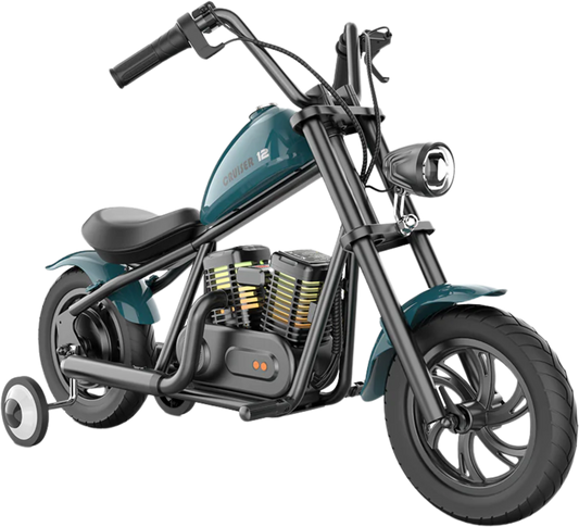 Hyper Gogo Cruiser 12 Plus Electric Kids Motorcycle Bluetooth Speaker 21.9V 160W 10 MPH 7.5 Miles - EL-MB03P-BLUE
