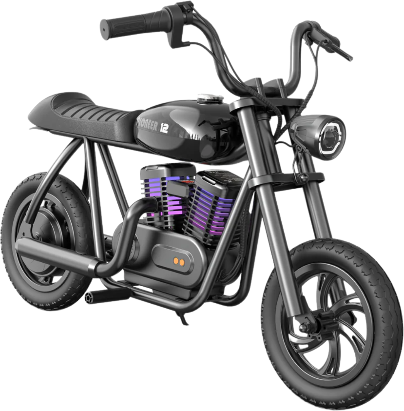 Hyper Gogo Pioneer 12 Plus Electric Kids Motorcycle Bluetooth Speaker 21.9V 160W 10 MPH 7.5 Miles - EL-MB05P-BLACK