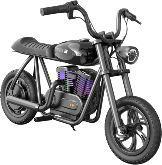Hyper Gogo Pioneer 12 Plus Electric Kids Motorcycle Bluetooth Speaker 21.9V 160W 10 MPH 7.5 Miles EL-MB05P New - EL-MB05P-BLACK
