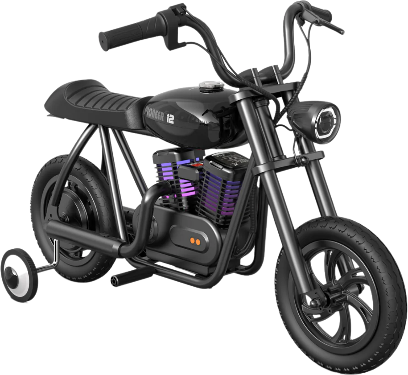 Hyper Gogo Pioneer 12 Plus Electric Kids Motorcycle Bluetooth Speaker 21.9V 160W 10 MPH 7.5 Miles - EL-MB05P-BLACK