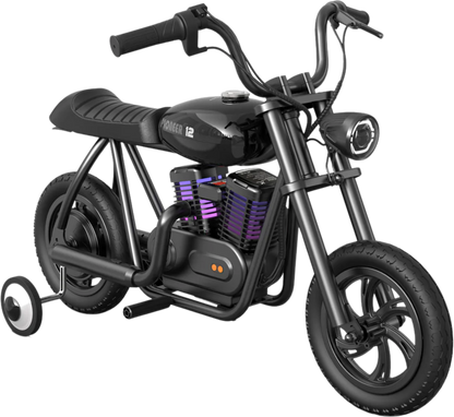 Hyper Gogo Pioneer 12 Plus Electric Kids Motorcycle Bluetooth Speaker 21.9V 160W 10 MPH 7.5 Miles - EL-MB05P-BLACK
