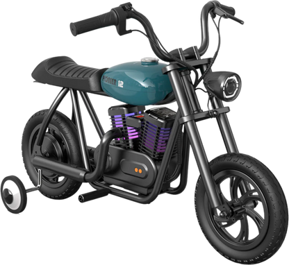 Hyper Gogo Pioneer 12 Plus Electric Kids Motorcycle Bluetooth Speaker 21.9V 160W 10 MPH 7.5 Miles - EL-MB05P-BLACK