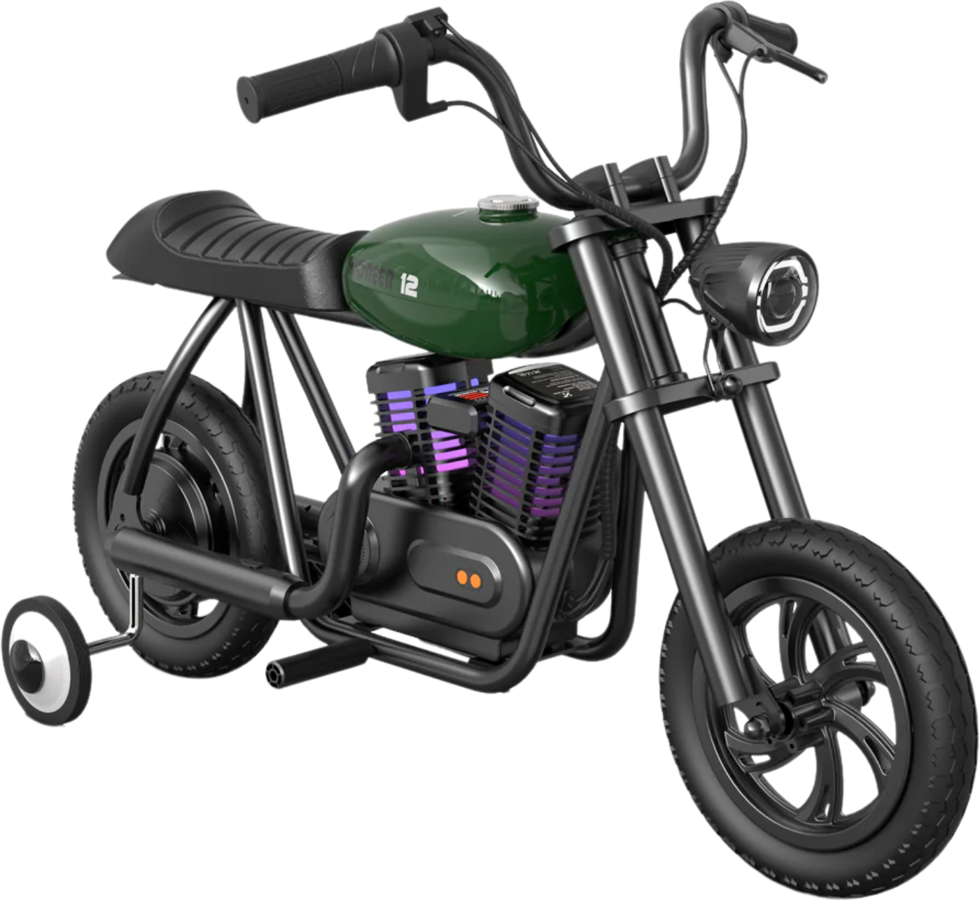 Hyper Gogo Pioneer 12 Plus Electric Kids Motorcycle Bluetooth Speaker 21.9V 160W 10 MPH 7.5 Miles - EL-MB05P-BLACK