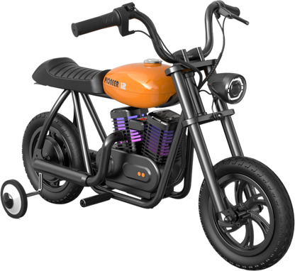 Hyper Gogo Pioneer 12 Plus Electric Kids Motorcycle Bluetooth Speaker 21.9V 160W 10 MPH 7.5 Miles - EL-MB05P-BLACK