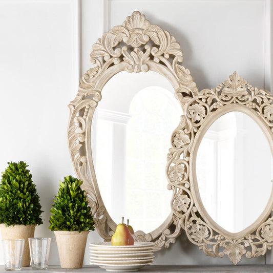 Park Hill Collection Country French Auvergne Hand Carved Wood Mirror  - EWI26056