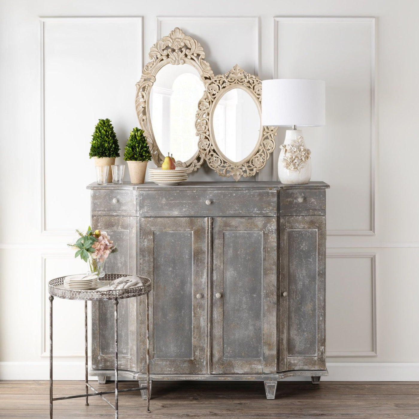 Park Hill Collection Country French Auvergne Hand Carved Wood Mirror  - EWI26056