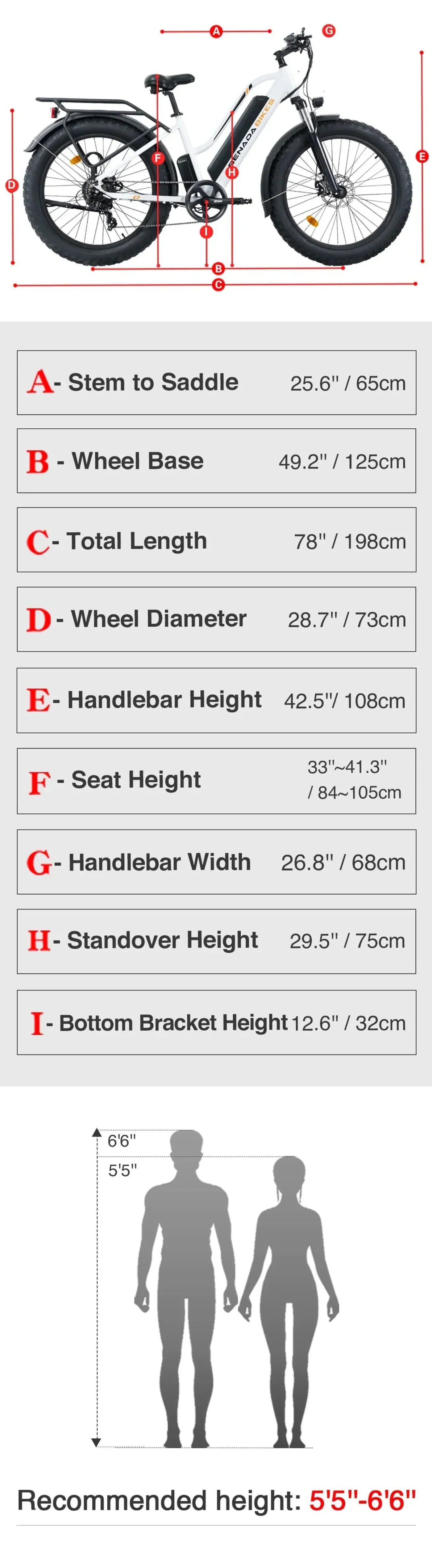 Senada Bikes 1000W 48V Herald Pro All-Terrain Comfort Fat Tire Step-Thru Electric Bike - EB-SN-HERALD-W