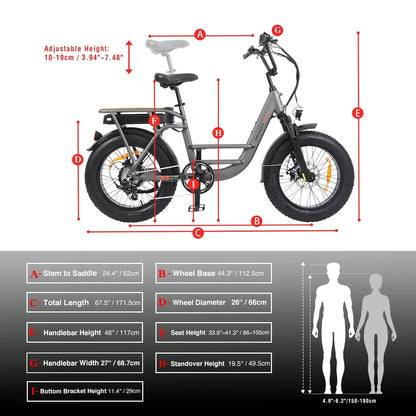 Senada Bikes 500W 48V Osprey All-Terrain Comfort Long Range Step-Thru Fat Tire Electric Bike - EB-SN-OSPREY-LB