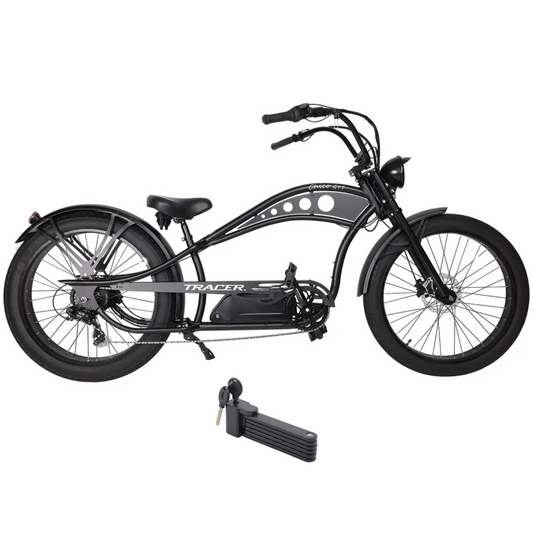 Tracer 750W 48V Chico GT7 Chopper Stretch Cruiser Fat Tire Electric Bike - EB-TC-CHICO-MBK