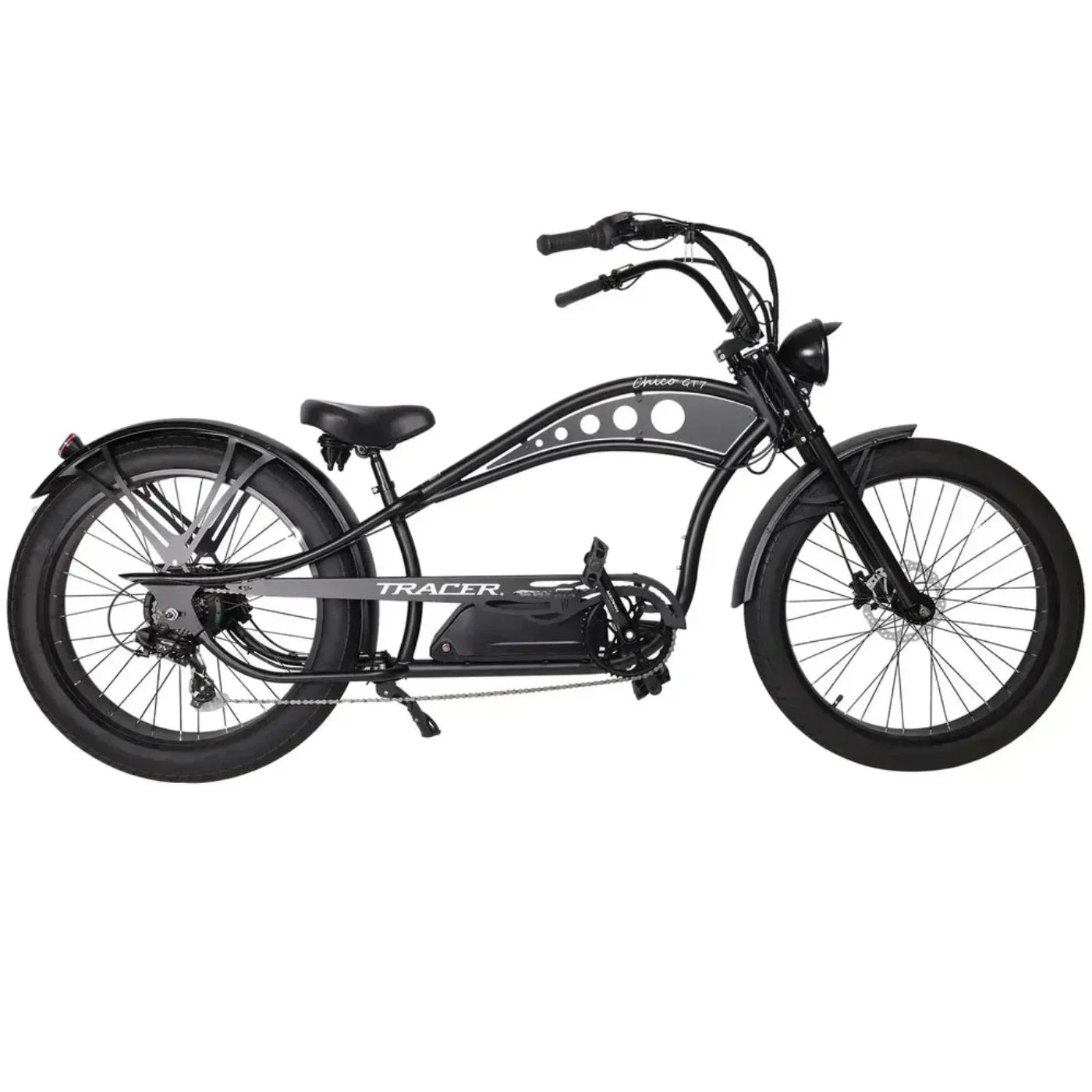 Tracer 750W 48V Chico GT7 Chopper Stretch Cruiser Fat Tire Electric Bike - EB-TC-CHICO-MBK