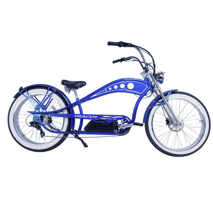 Tracer 750W 48V Chico GT7 Chopper Stretch Cruiser Fat Tire Electric Bike - EB-TC-CHICO-MBK