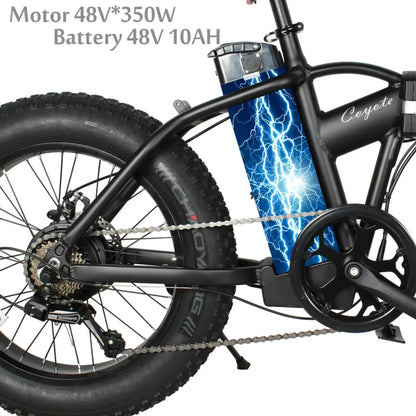 Tracer 500W 20" Coyote Foldable Electric Bike - MB-EB-COYOTE-MBK/BK