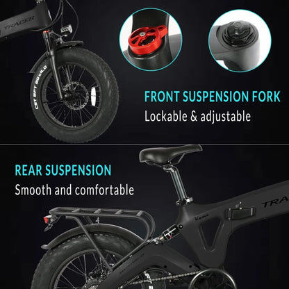 Tracer 750W 20" Kama 1.0 Folding Fat Tire Electric Bike - MB-EB-KAMA-MBK