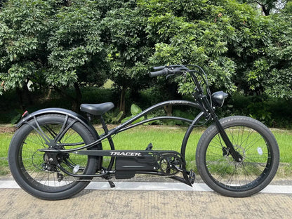 Tracer 1000W 48V Legend GT7 Chopper Stretch Cruiser Fat Tire Electric Bike